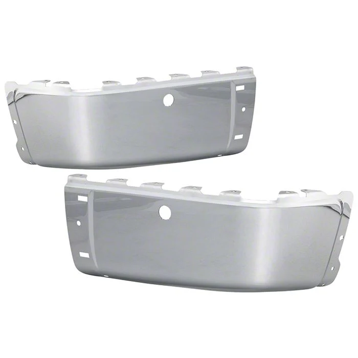 Rear Bumper Cap Ends; Pre-Drilled for Backup Sensors; Chrome (07-13 Silverado 2500 HD)