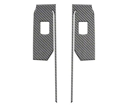 Rear Door Switch Accent Trim; Domed Carbon Fiber (20-26 Silverado 2500 HD Double Cab, Crew Cab)