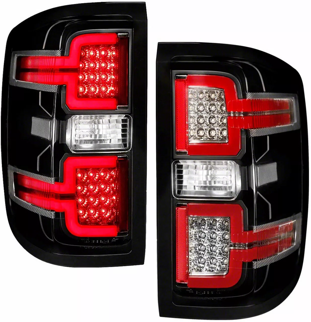 Sequential LED Tail Lights; Black Housing; Clear Lens (15-19 Silverado 2500 HD w/ Factory Halogen Tail Lights)