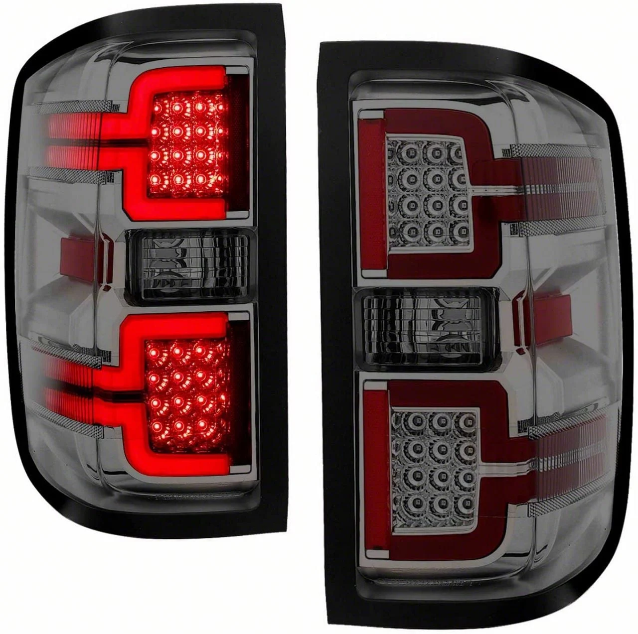 Sequential LED Tail Lights; Chrome Housing; Smoked Lens (15-19 Silverado 2500 HD w/ Factory Halogen Tail Lights)