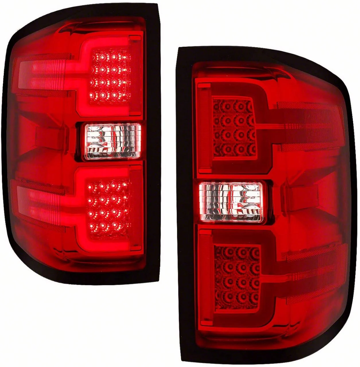Sequential LED Tail Lights; Chrome Housing; Red Lens (15-19 Silverado 2500 HD w/ Factory Halogen Tail Lights)