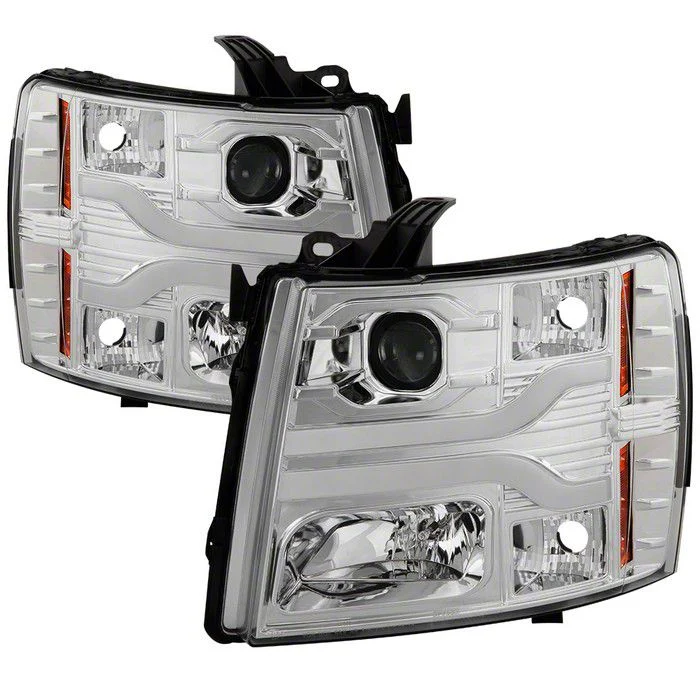 Signature Series Version 3 LED DRL Projector Headlights; Chrome (07-14 Silverado 2500 HD)