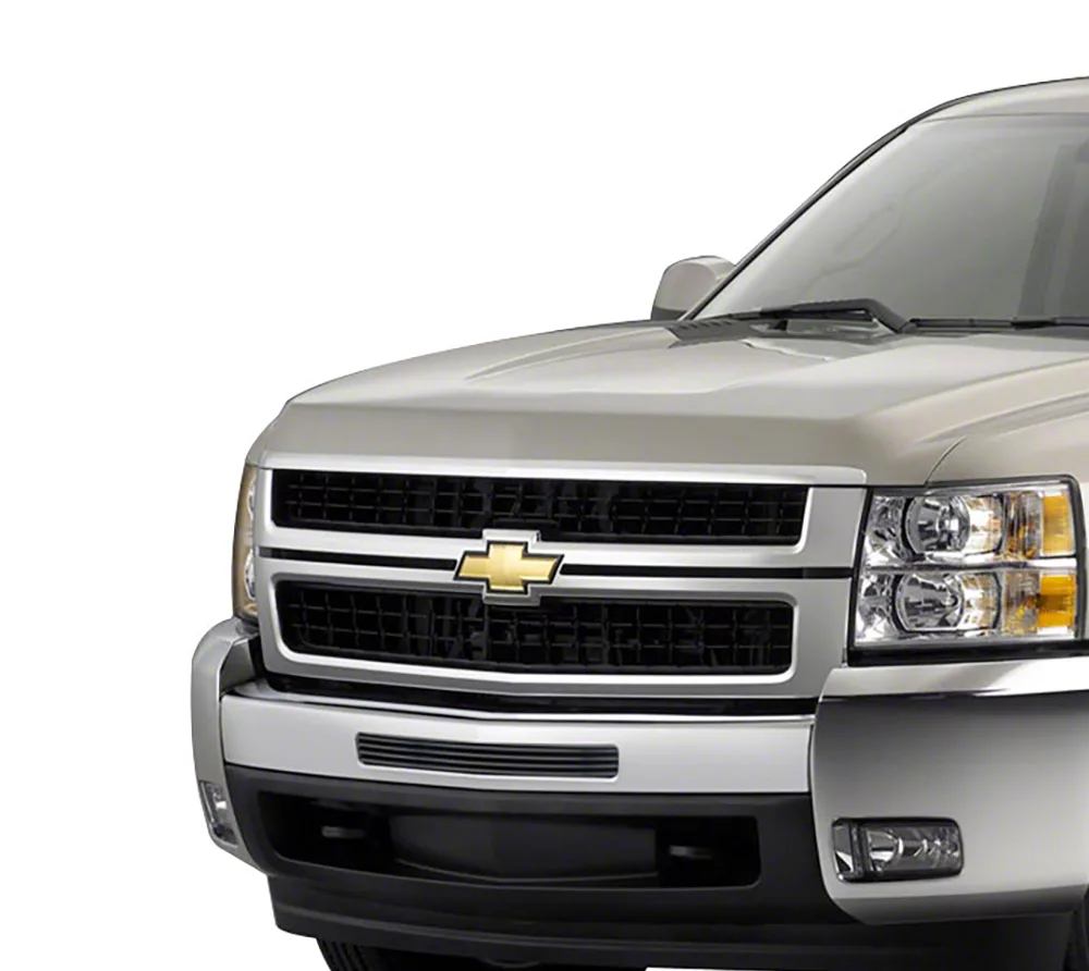 Stainless Steel Billet Top Bumper Lower Grille; Black (07-10 Silverado 2500 HD)