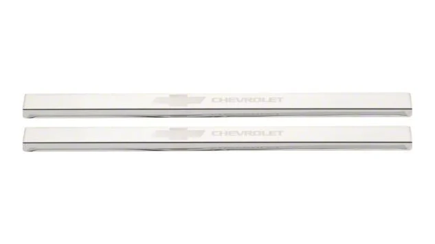 Putco Stainless Steel Door Sills with Bow Tie Etching (20-26 Silverado 2500 HD Regular Cab, Double Cab)