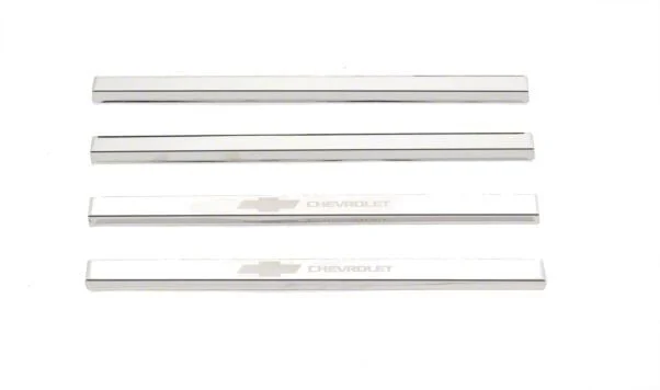 Putco Stainless Steel Door Sills with Chevrolet Logo (15-19 Silverado 2500 HD Regular Cab)