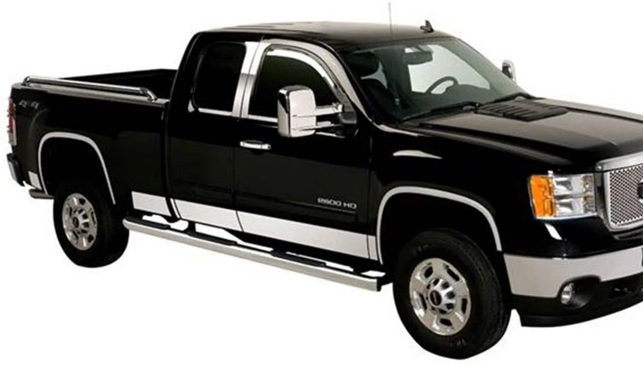 Putco Stainless Steel Rocker Panels with Bowtie Logo (15-19 Silverado 2500 HD Crew Cab w/ 6.50-Foot Standard Box)
