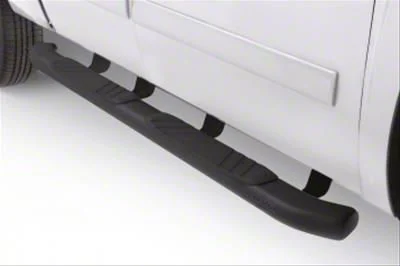5-Inch Oval Curved Nerf Side Step Bars; Black (07-19 Silverado 2500 HD Crew Cab)