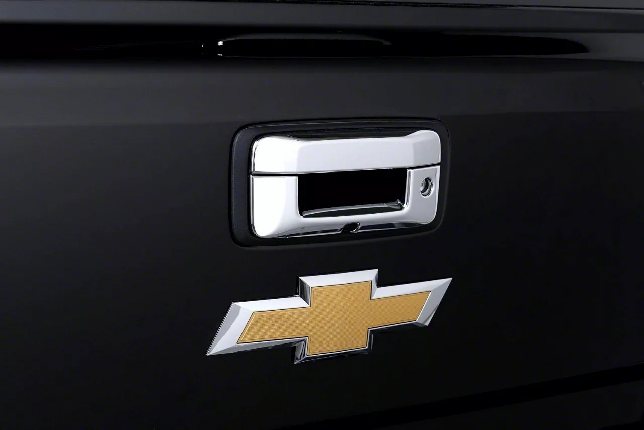 Putco Tailgate Handle Cover with Keyhole and Backup Camera Opening; Chrome (15-19 Silverado 2500 HD)