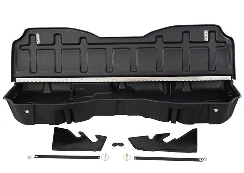 Underseat Storage with Lockable Lid; Black (15-19 Silverado 2500 HD Crew Cab)