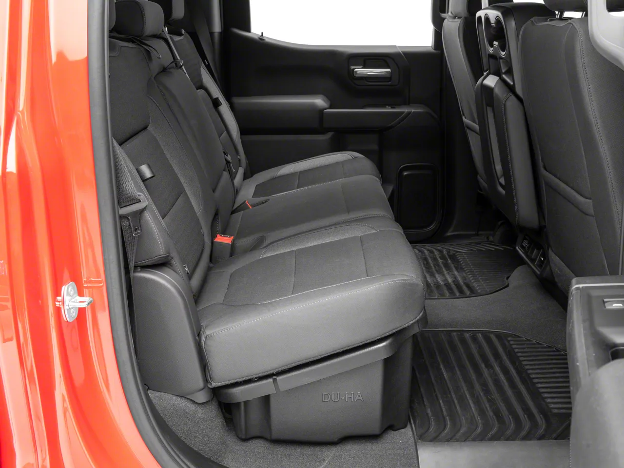 Underseat Storage with Lockable Lid; Black (20-26 Silverado 2500 HD Crew Cab)