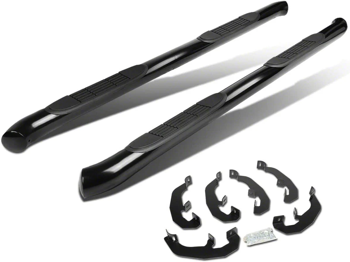 3-Inch Straight Nerf Side Step Bars; Black (20-26 Silverado 3500 HD Double Cab)