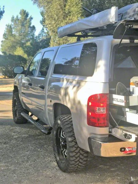 4X Series 4-Inch Oval Side Step Bars; Rocker Mount; Black (07-19 Silverado 3500 HD Crew Cab)