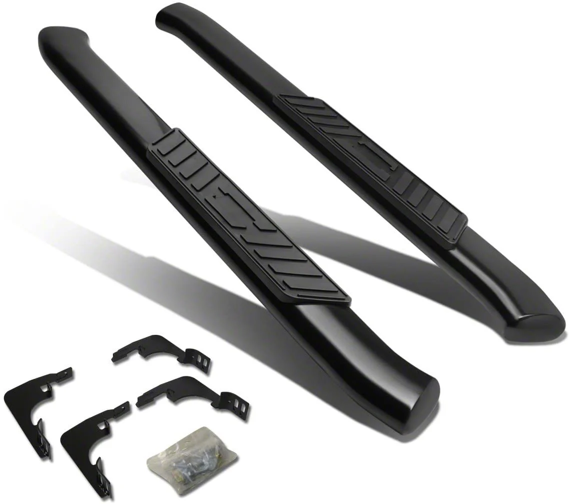 5-Inch Nerf Side Step Bars; Black (07-14 Silverado 3500 HD Regular Cab)