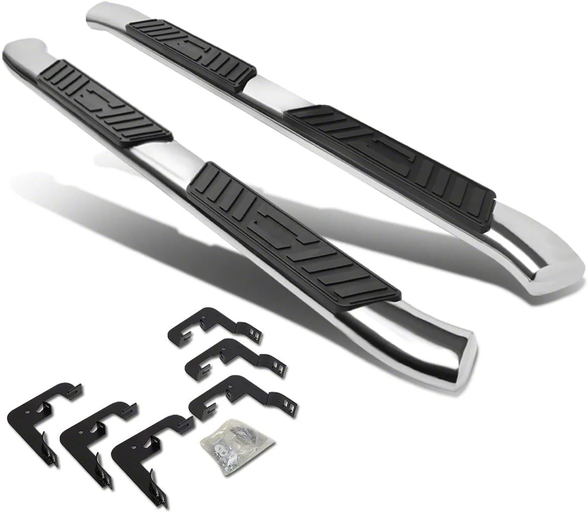 5-Inch Nerf Side Step Bars; Black (07-14 Silverado 3500 HD Extended Cab)