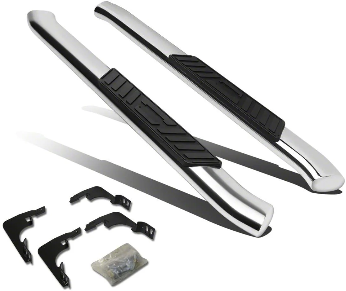 5-Inch Nerf Side Step Bars; Stainless Steel (07-14 Silverado 3500 HD Regular Cab)