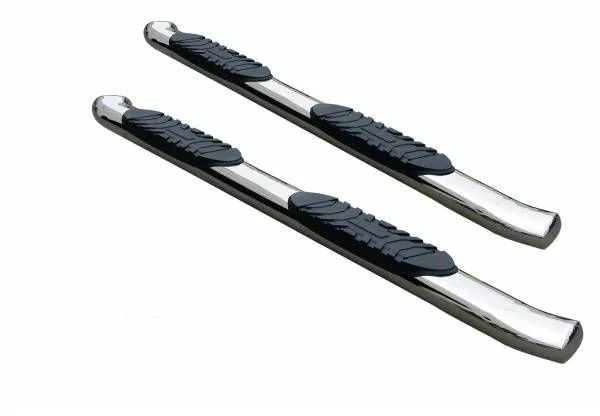 5-Inch Premium Oval Side Step Bars; Stainless Steel (07-19 Silverado 3500 HD Regular Cab)