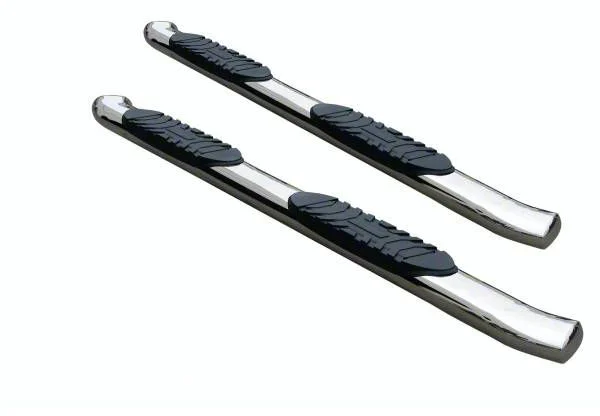 5-Inch Premium Oval Side Step Bars; Stainless Steel (07-19 Silverado 3500 HD Extended/Double Cab)
