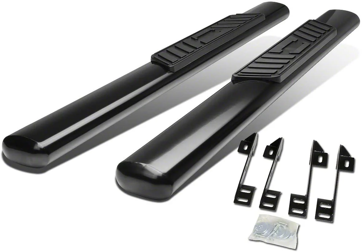 5-Inch Straight Nerf Side Step Bars; Black (07-14 Silverado 3500 HD Regular Cab)