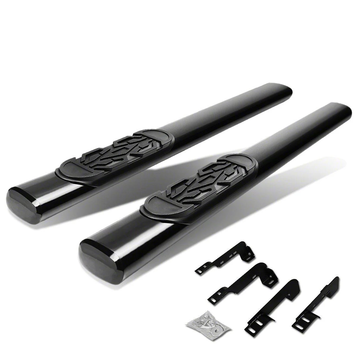 6-Inch Straight Nerf Side Step Bars; Black (07-14 Silverado 3500 HD Regular Cab)