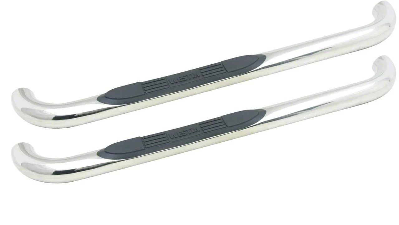 Westin E-Series 3-Inch Nerf Side Step Bars; Stainless Steel (15-19 Silverado 3500 HD Regular Cab)
