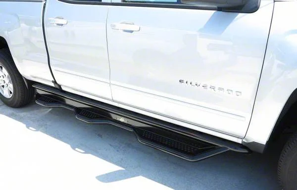 HD Wheel to Wheel Side Step Bars; Semi-Gloss Black (07-19 Silverado 3500 HD Extended/Double Cab w/ 6.50-Foot Standard Box)