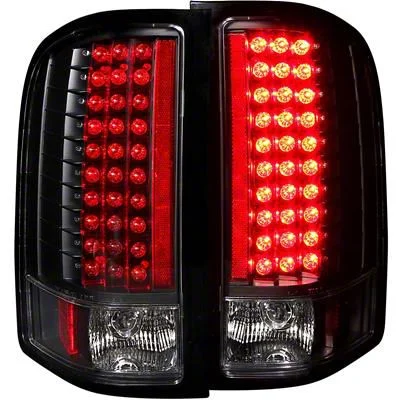 LED Tail Lights; Black Housing; Clear Lens (07-14 Silverado 3500 HD)