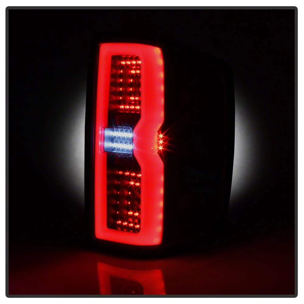 Light Bar LED Tail Lights; Black Housing; Smoked Lens (15-19 Silverado 3500 HD w/ Factory Halogen Tail Lights)