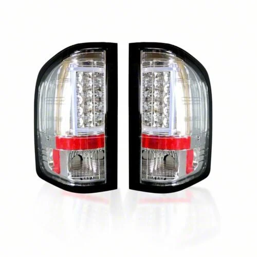 OLED Tail Lights; Chrome Housing; Clear Lens (07-14 Silverado 3500 HD)