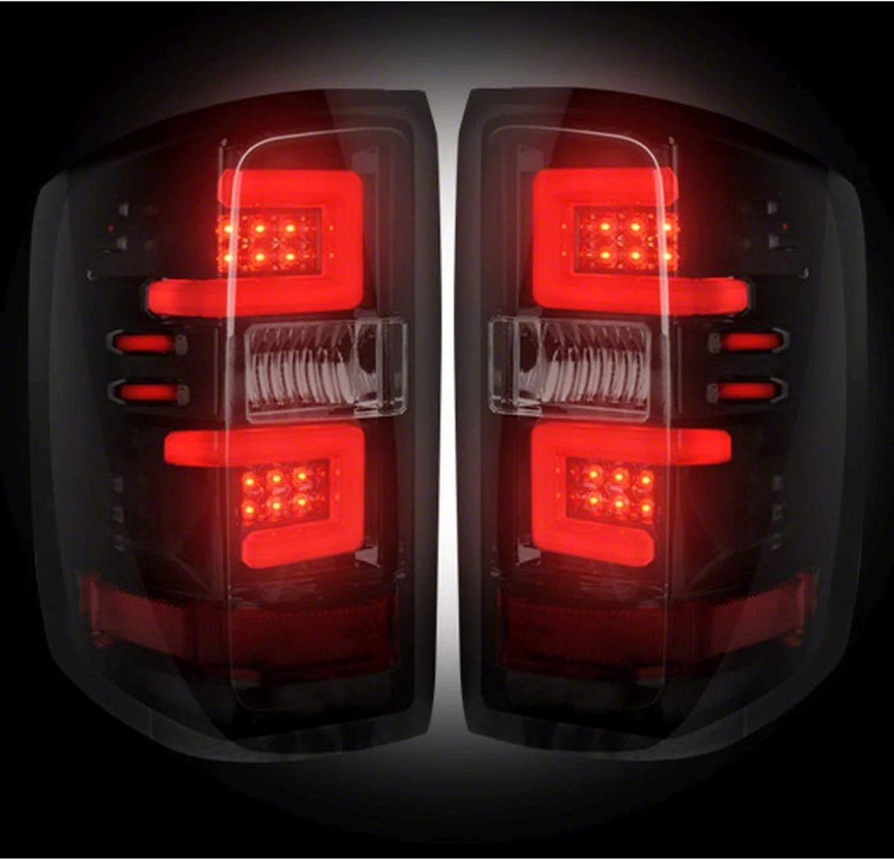 OLED Tail Lights; Chrome Housing; Smoked Lens (15-19 Silverado 3500 HD w/ Factory LED Tail Lights)