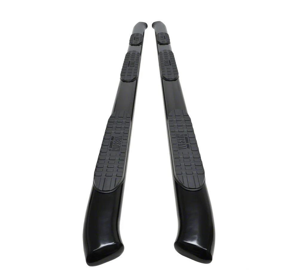 Westin Pro Traxx 5-Inch Wheel-to-Wheel Oval Side Step Bars; Black (20-26 Silverado 3500 HD Double Cab w/ 8-Foot Long Box)
