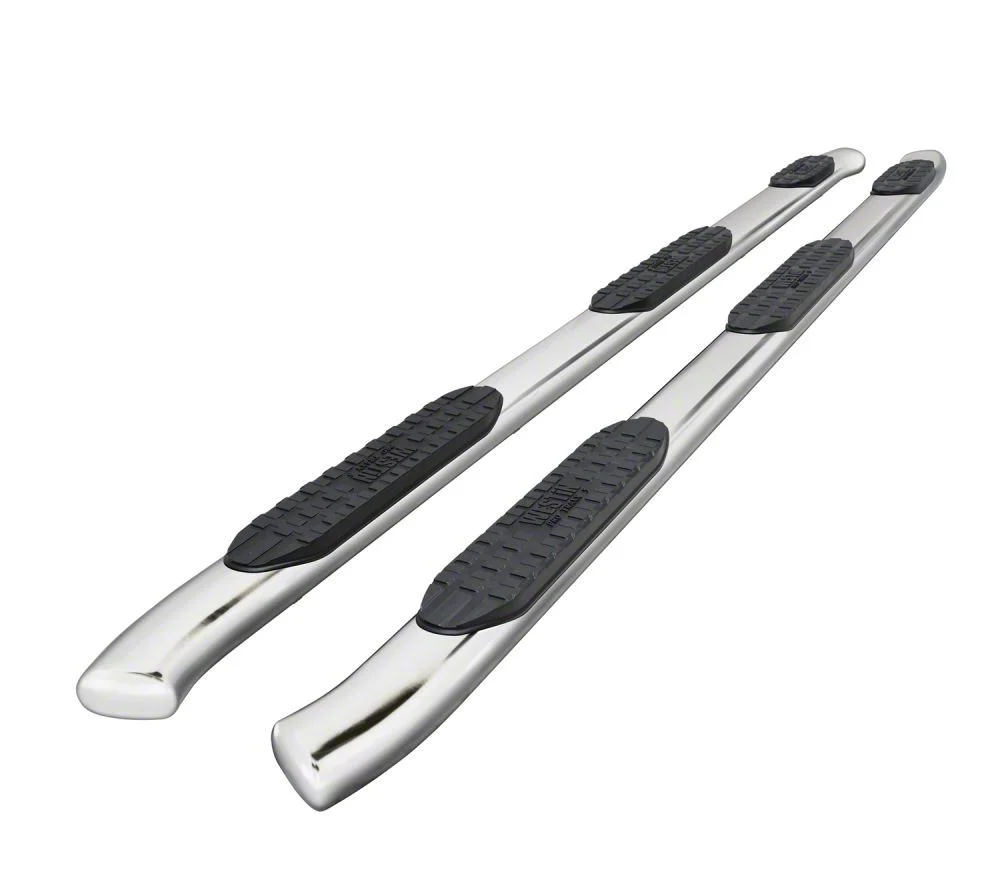 Westin Pro Traxx 5-Inch Wheel-to-Wheel Oval Side Step Bars; Stainless Steel (20-26 Silverado 3500 HD Double Cab w/ 8-Foot Long Box)