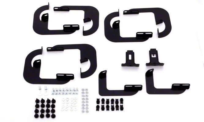 Nerf Bar Step Mounting Bracket Kit; Black (15-19 Silverado 3500 HD Double Cab, Crew Cab)