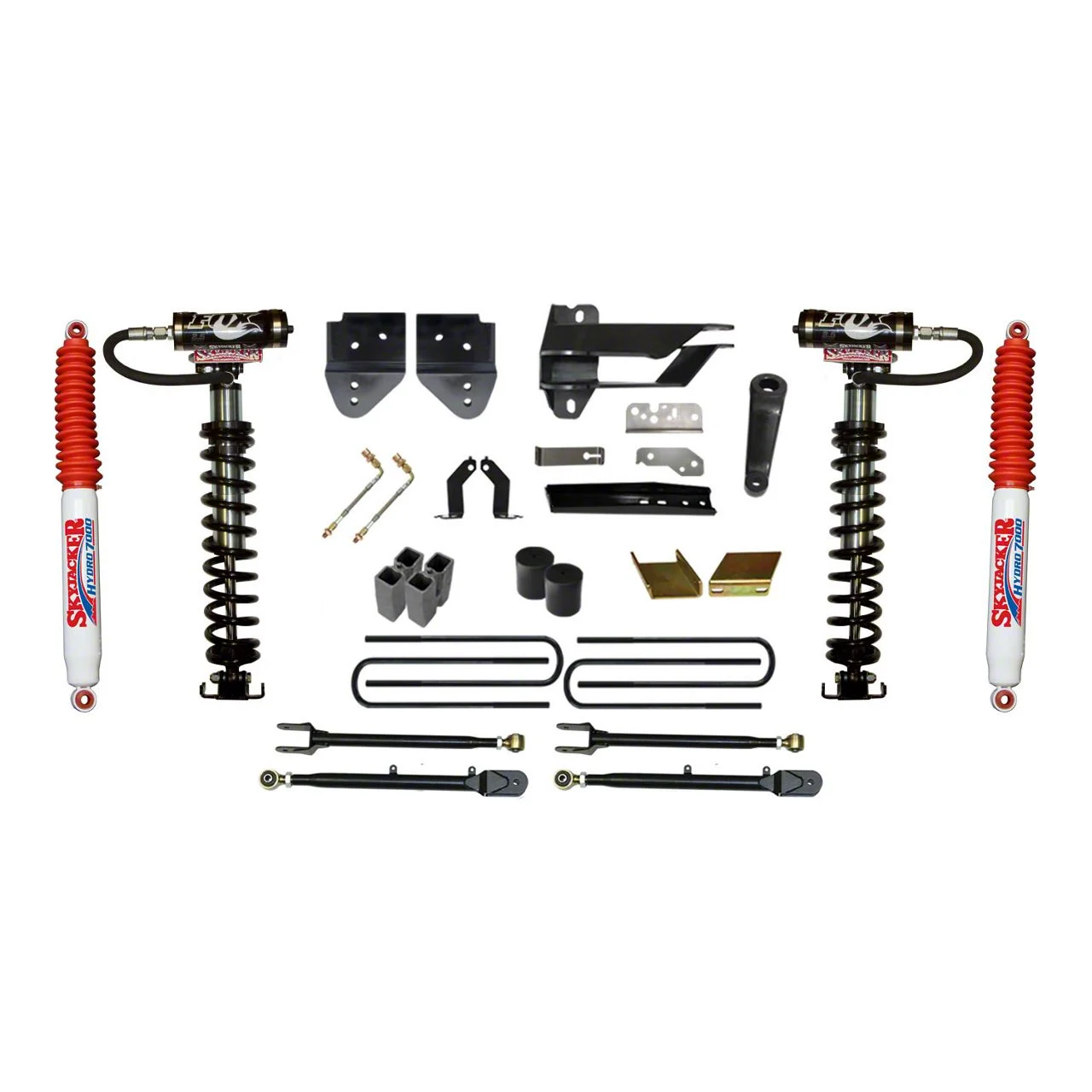 SkyJacker 6-Inch Coil-Over Kit with 4-Link Conversion, Rear Lift Blocks and Hydro Shocks (17-22 4WD F-350 Super Duty)