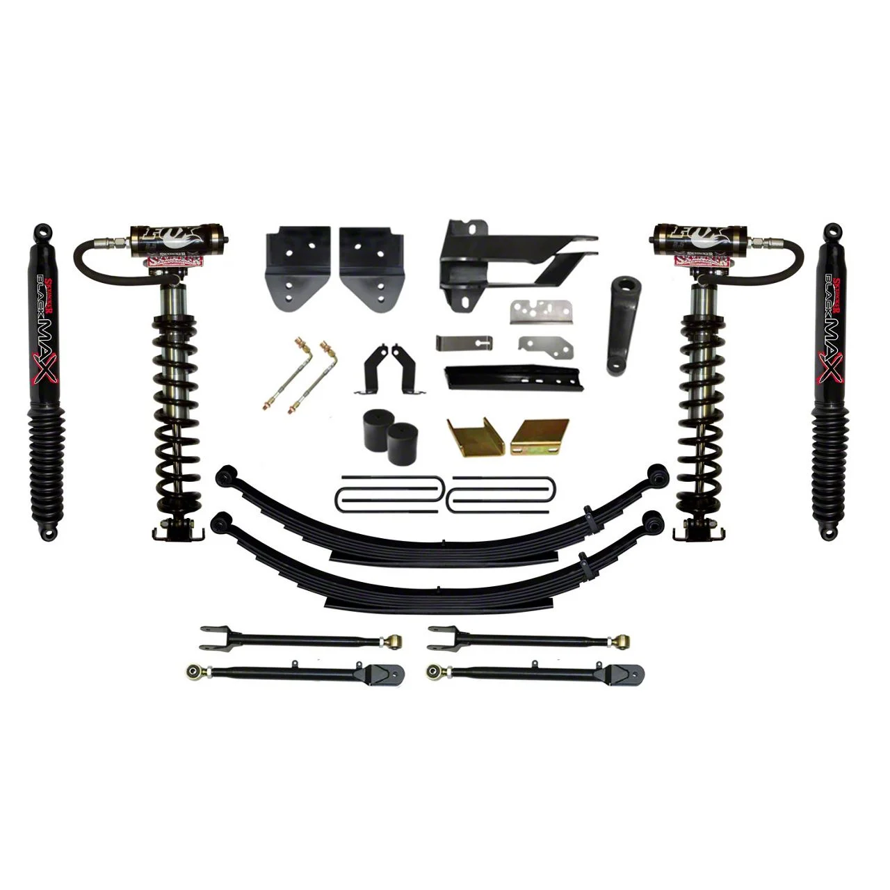 SkyJacker 6-Inch Coil-Over Kit with 4-Link Conversion, Rear Leaf Springs and Black MAX Shocks (17-22 4WD F-350 Super Duty)