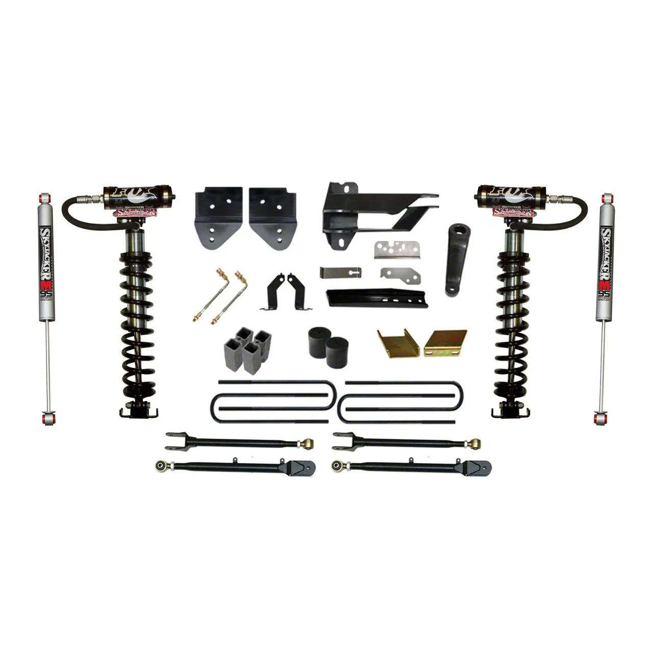 SkyJacker 6-Inch Coil-Over Kit with 4-Link Conversion, Rear Lift Blocks and M95 Performance Shocks (17-22 4WD F-350 Super Duty)