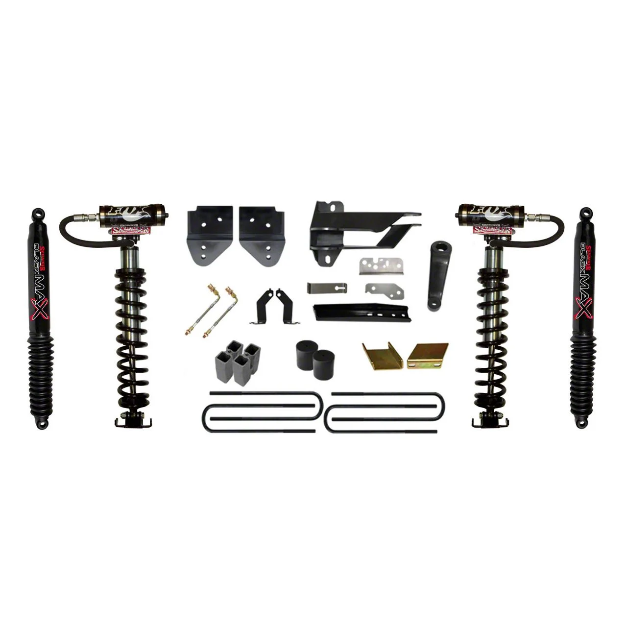 SkyJacker 6-Inch Coil-Over Kit with Rear Lift Blocks and Black MAX Shocks (17-22 4WD F-350 Super Duty)
