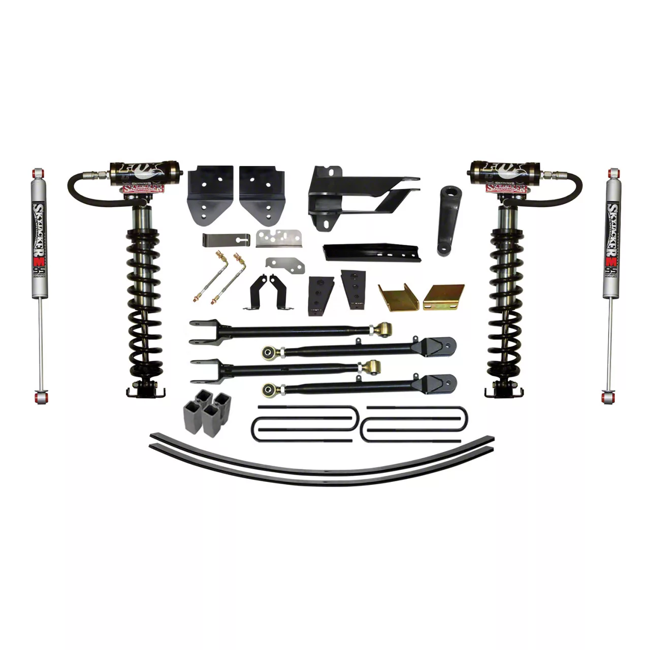 SkyJacker 8.50-Inch Coil-Over Kit with 4-Link Conversion, Lift Blocks, Rear Add-A-Leaf Springs and M95 Performance Shocks (17-22 4WD F-350 Super Duty)