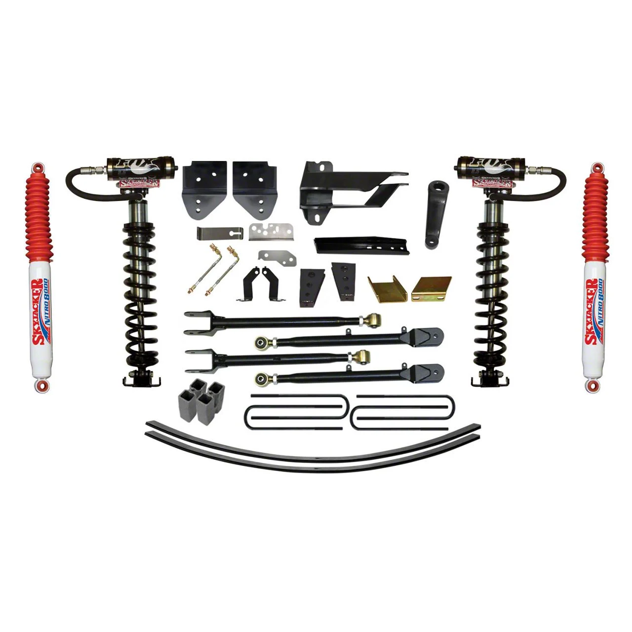SkyJacker 8.50-Inch Coil-Over Kit with 4-Link Conversion, Lift Blocks, Rear Add-A-Leaf Springs and Nitro Shocks (17-22 4WD F-350 Super Duty)