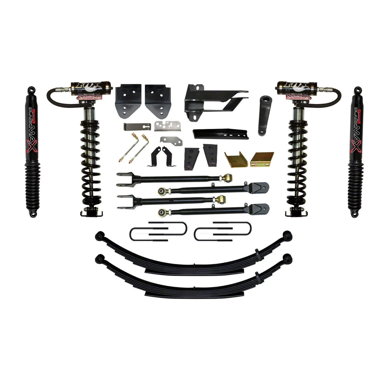 SkyJacker 8.50-Inch Coil-Over Kit with 4-Link Conversion, Leaf Springs and Black MAX Shocks (17-22 4WD F-350 Super Duty)