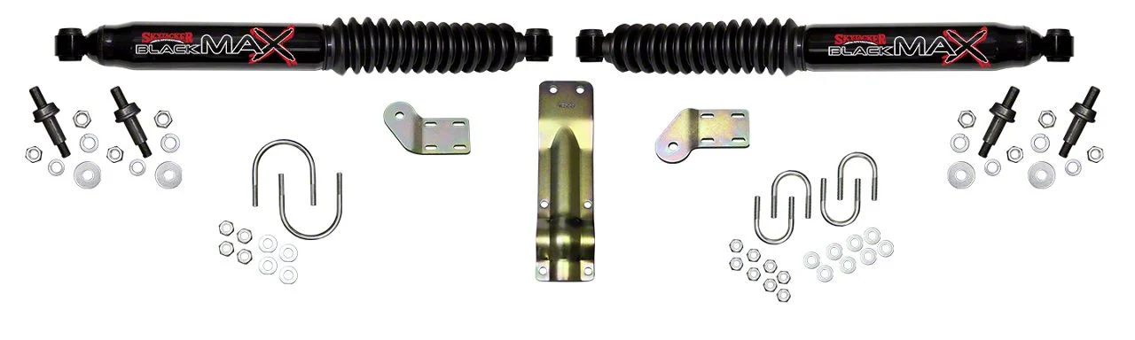 SkyJacker Black MAX Dual Steering Stabilizer Kit for 4 to 8.50-Inch Lift (11-16 4WD F-350 Super Duty)