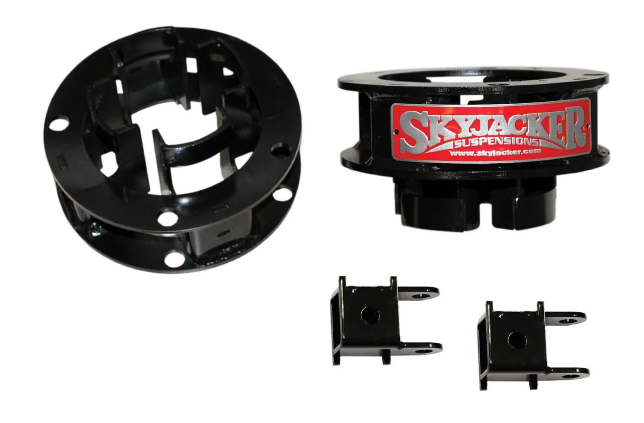 SkyJacker 2-Inch Front Metal Spacer Leveling Kit with Shock Extension Brackets (13-18 4WD RAM 3500)