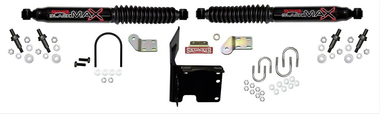 SkyJacker Black MAX Dual Steering Stabilizer Kit (13-26 4WD RAM 3500)