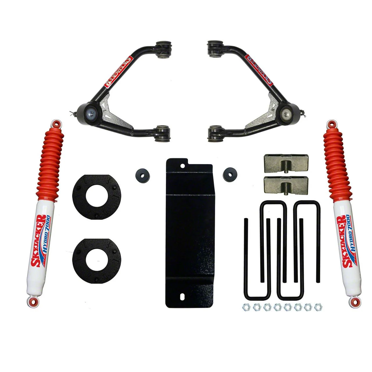 SkyJacker 3.50 to 4-Inch Upper Control Arm Suspension Lift Kit with Hydro Shocks (14-16 4WD Silverado 1500 w/ Stock Cast Aluminum or Stamped Steel Control Arms)
