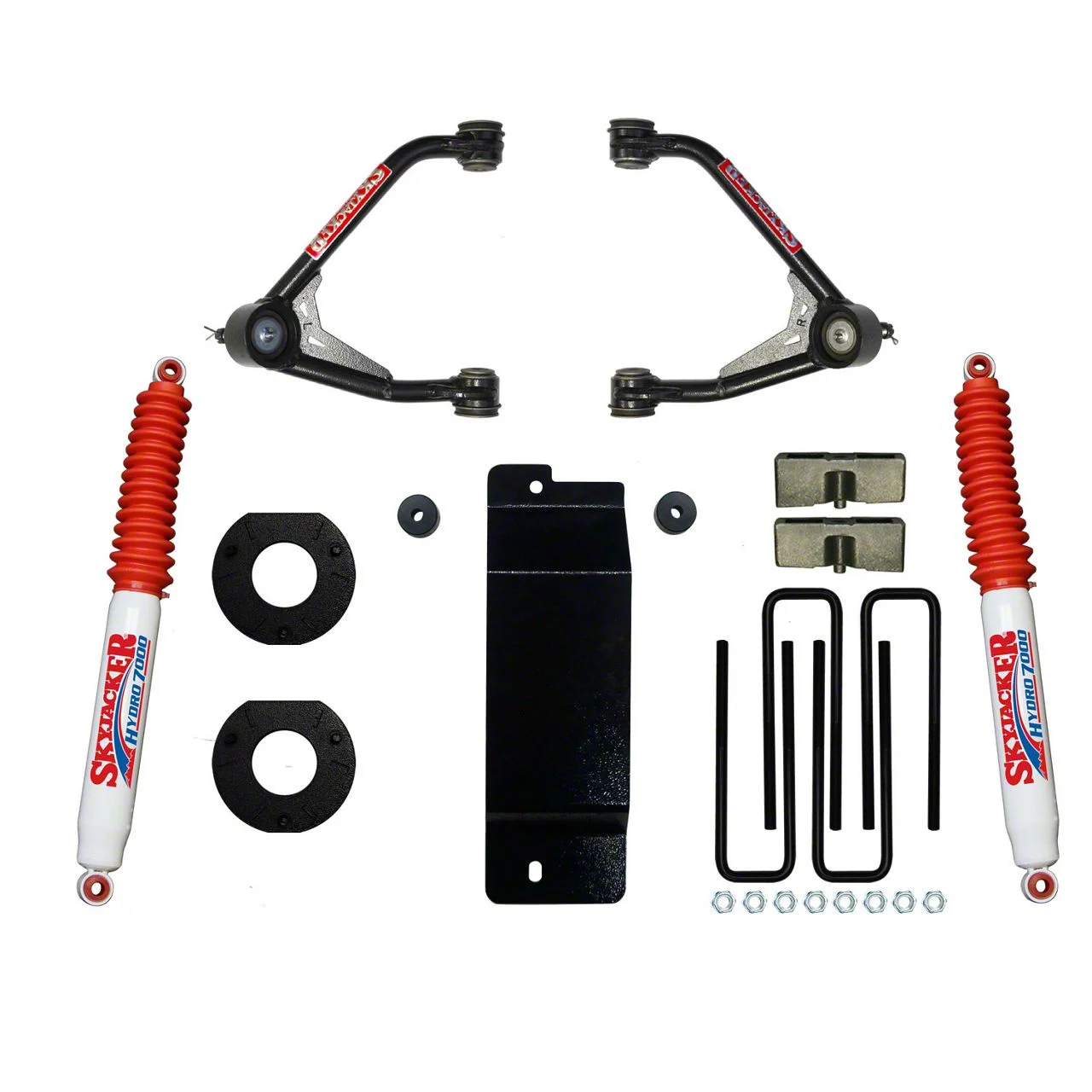SkyJacker 3.50 to 4-Inch Upper Control Arm Suspension Lift Kit with Hydro Shocks (14-16 4WD Silverado 1500 w/ Stock Cast Steel Control Arms)