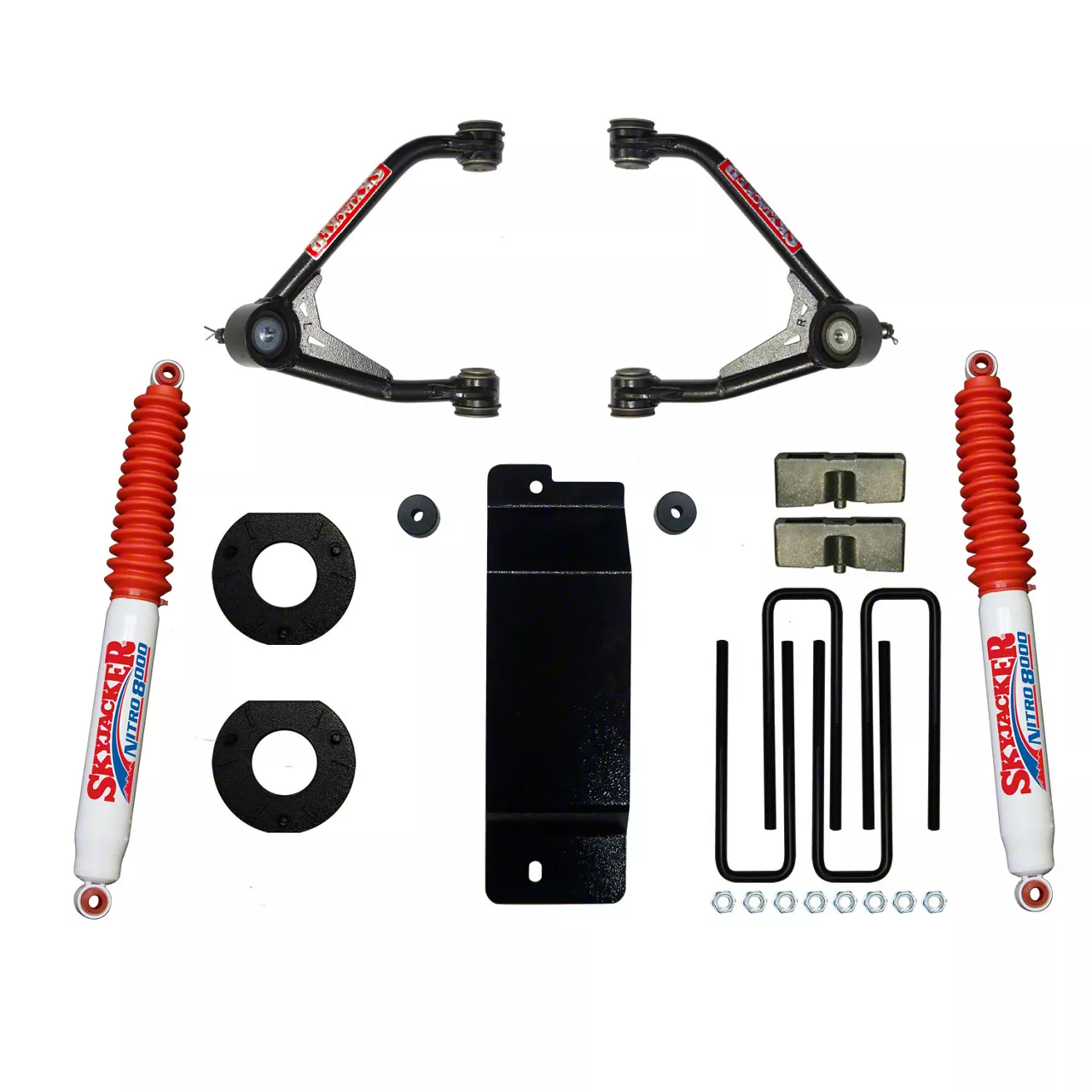 SkyJacker 3.50 to 4-Inch Upper Control Arm Suspension Lift Kit with Nitro Shocks (17-18 4WD Silverado 1500)