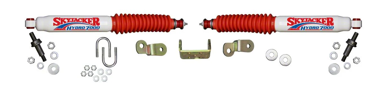 SkyJacker Hydro 7000 Dual Steering Stabilizer Kit (07-10 4WD 6.0L Silverado 2500 HD)