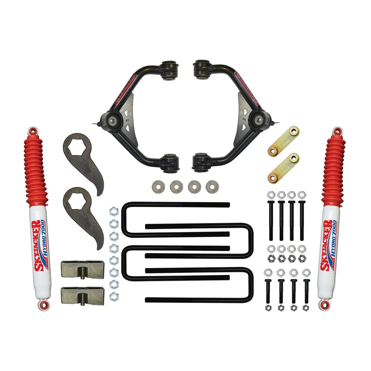 SkyJacker 3 to 3.50-Inch Upper Control Arm Suspension Lift Kit with Hydro Shocks (11-19 Silverado 3500 HD SRW w/o Factory Overload Springs)