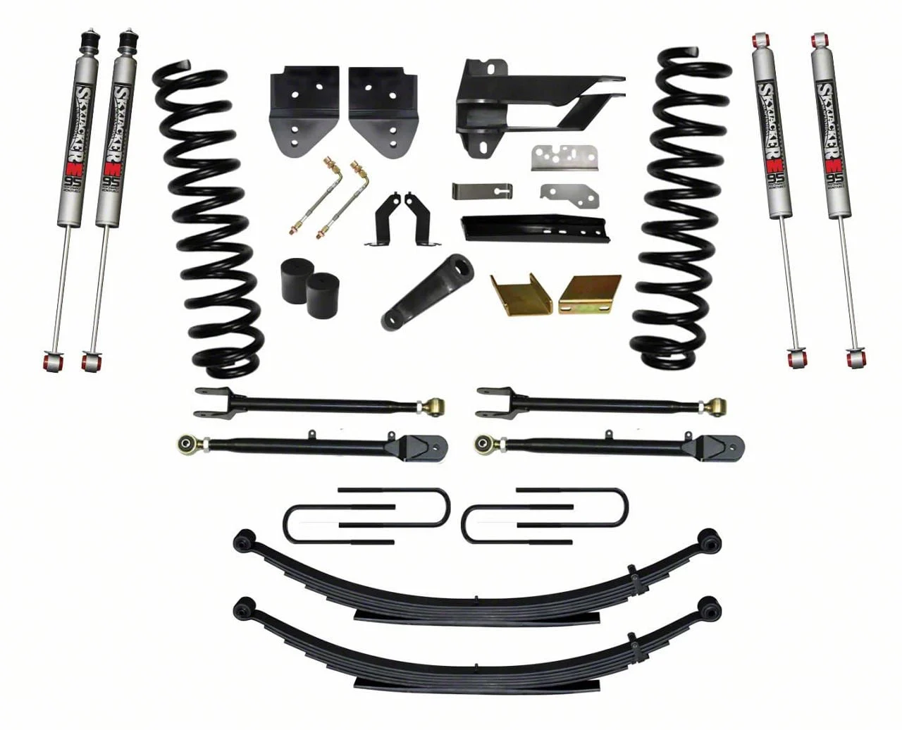 SkyJacker 6-Inch 4-Link Suspension Lift Kit with Rear Leaf Springs and M95 Performance Shocks (17-22 4WD 6.2L F-250 Super Duty)