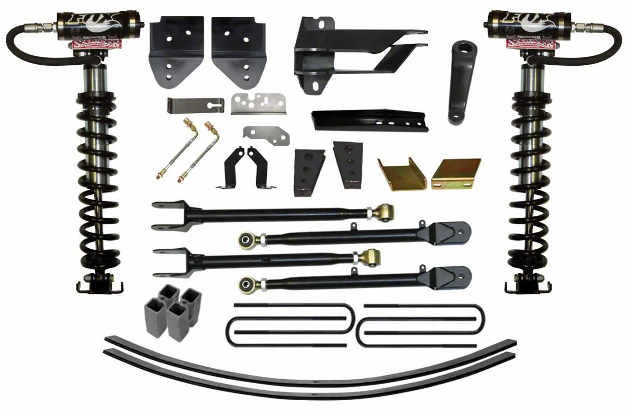SkyJacker 8.50-Inch Coil-Over Kit with 4-Link Conversion, Lift Blocks and Rear Add-A-Leaf Springs (17-22 4WD F-250 Super Duty)