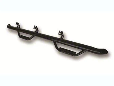Smittybilt 3-Inch Round Wheel-to-Wheel Nerf Side Step Bars; Black (02-08 RAM 1500 Quad Cab w/ 6.4-Foot Box)